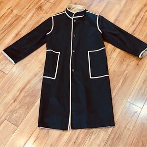 Bonnie Cashin vintage long trench coat duster jacket rain slicker black large